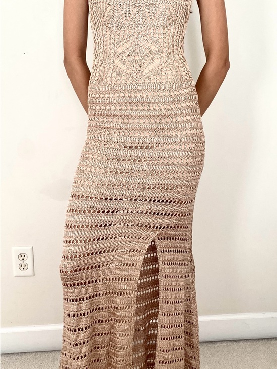 Dresses & Skirts - Gold Metallic Crochet Maxi Dress (New w/o tags)